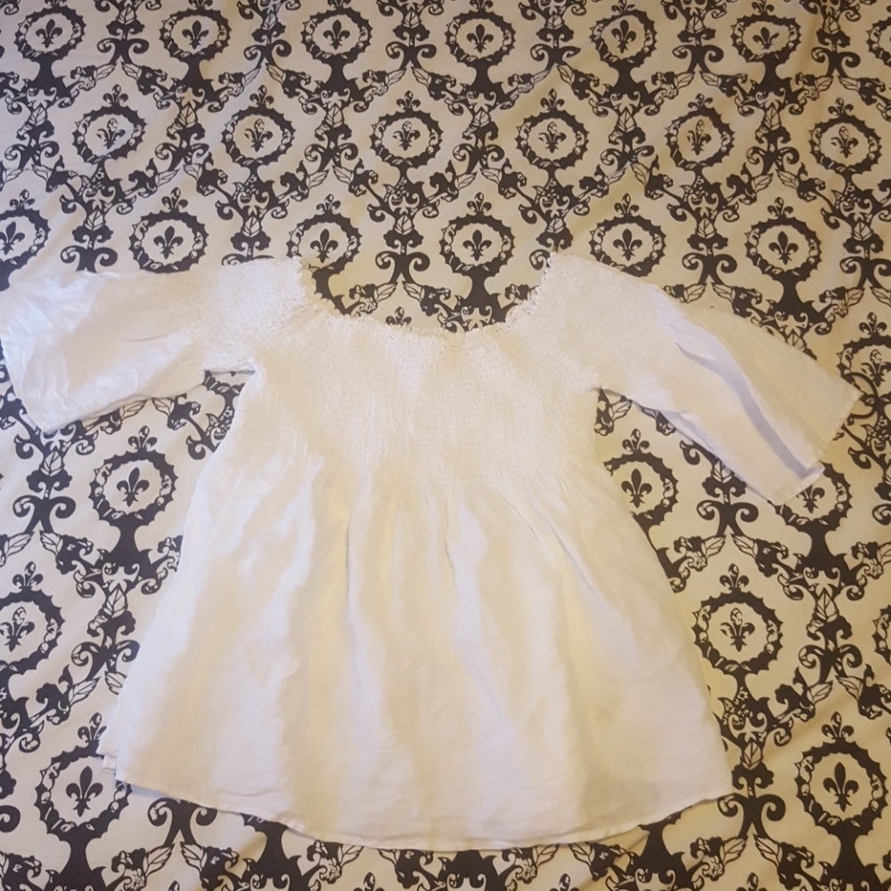 C&C California white smocked blouse XL
